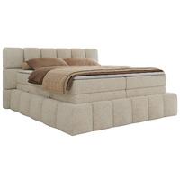 BOXSPRINGBETT NIRA KING 160/200 Creme Strukture - H3 - Creme, Holz/Textil (160/200cm) - MKS