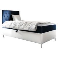 BOXBETT Filip Junior 1, Seite zum Öffnen des Bettkastens: Links - H3 - Blau/Weiß, Holz (90/200cm) - MIRJAN24