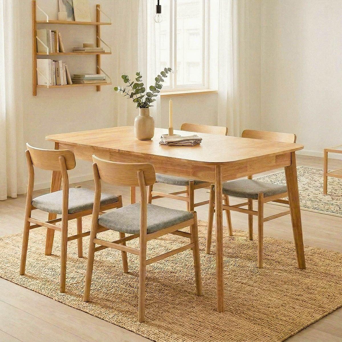 ESSTISCH Ausziehbarer 120-160 cm aus Gummibaumholz 80/75/120-160 cm - Nussbaumfarben, Holz (65/80/75cm) - Calicosy