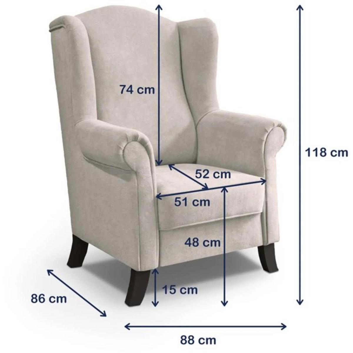 OHRENSESSEL Leonardo gelb - Currygelb, Holz/Textil (88/118/86cm) - Beautysofa