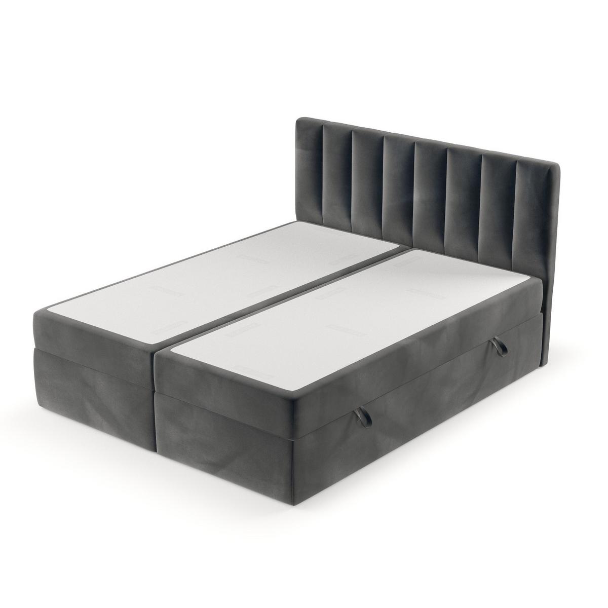 BOXBETT Bari 200/200 cm Anthrazit im Paros Stoff - Anthrazit, Holz/Holzwerkstoff (200/200cm) - AltaBeds