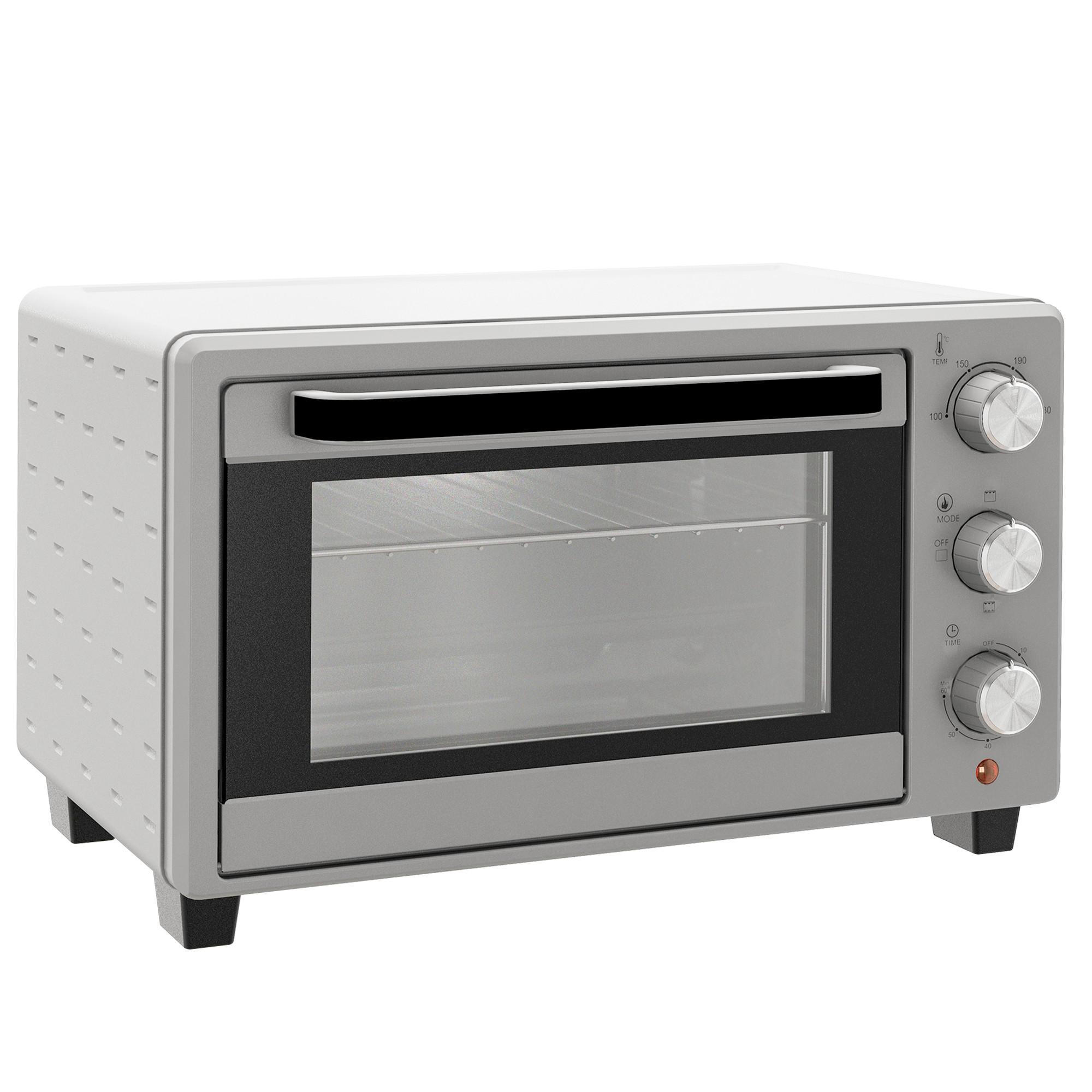 MINIBACKOFEN Metall Edelstahl Silber - Silberfarben, Metall (46/38.5/29cm) - HOMCOM