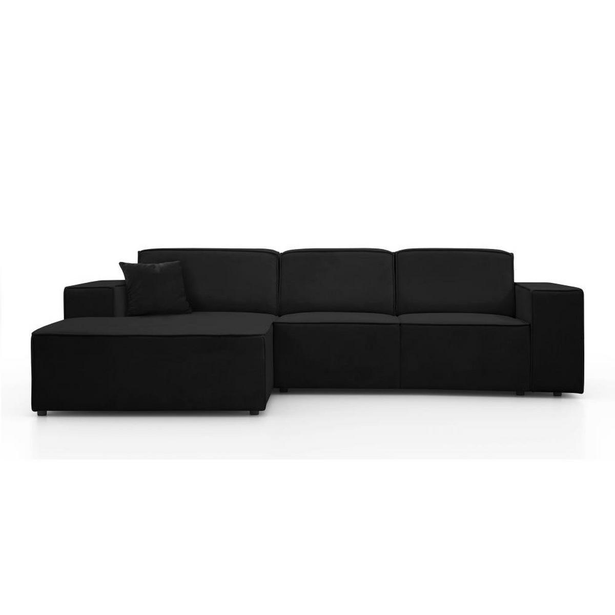 ECKSOFA ohne Schlaffunktion Pedro L schwarz links - Schwarz, Kunststoff/Textil (267/170cm) - Beautysofa