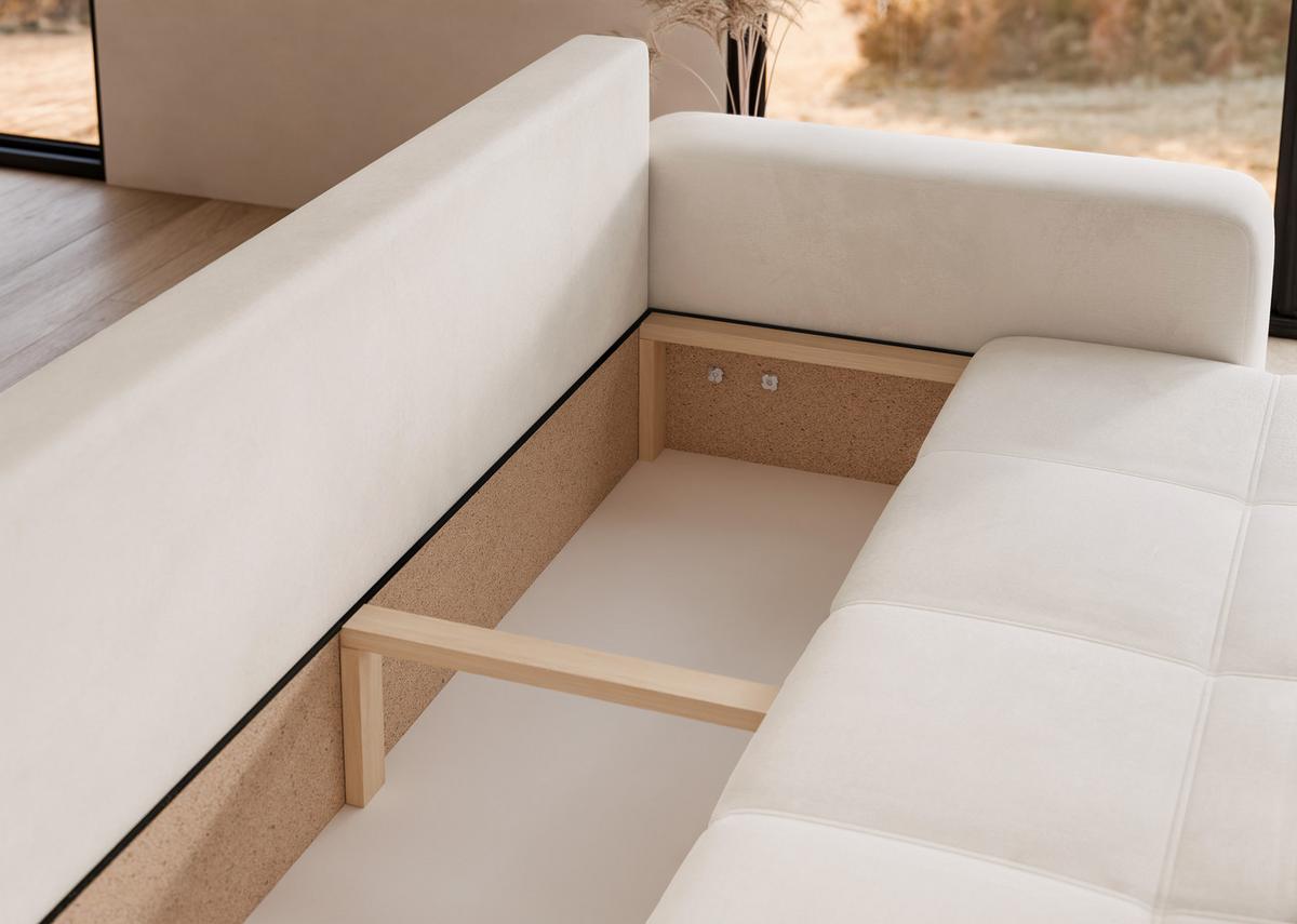 SCHLAFSOFA PEDRO mit Bettkasten Creme - Creme, Holzwerkstoff/Kunststoff (244/79/93cm) - Idohome