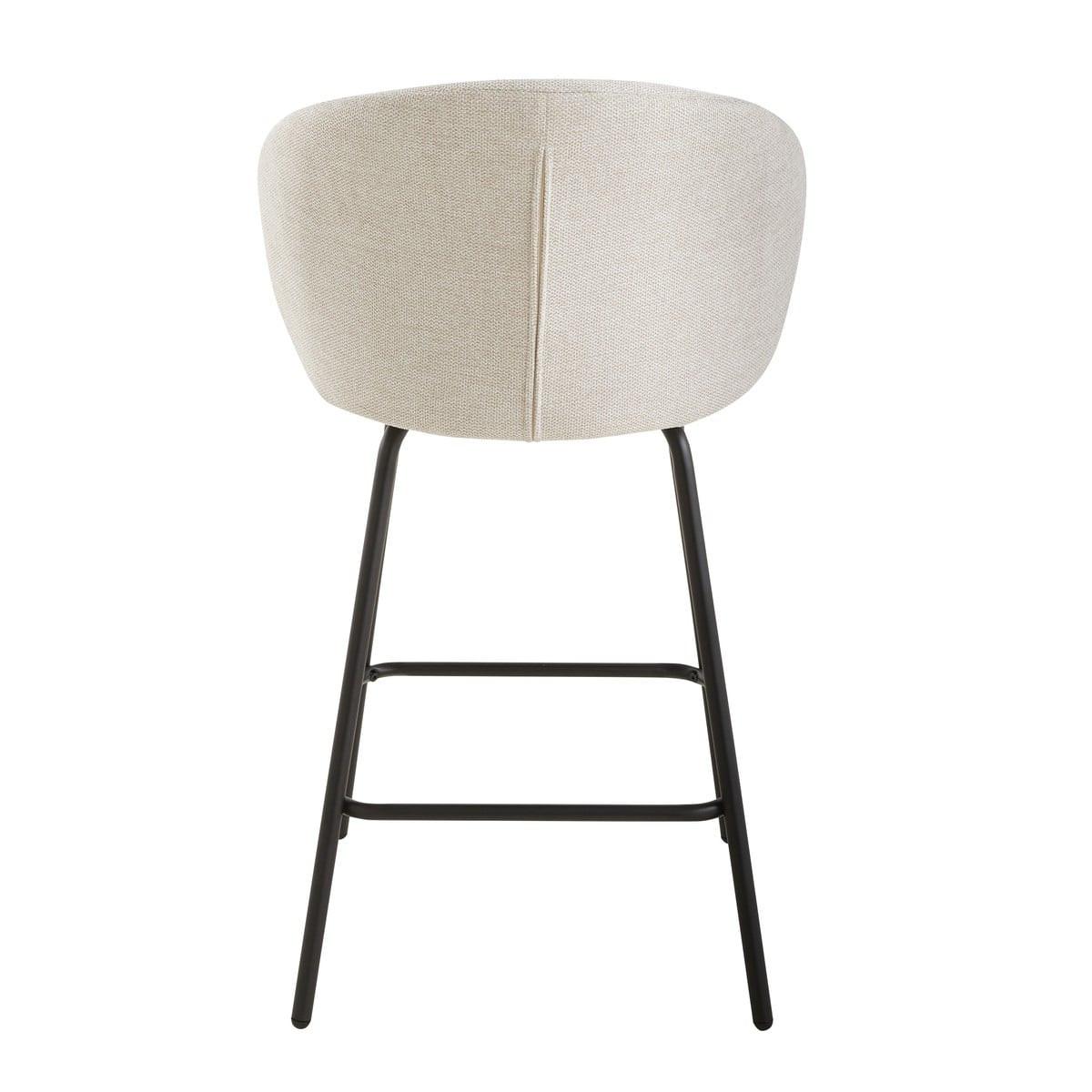 2ER-SET Hocker aus meliertem Stoff mit Metallbeinen Sorrel 53/50/89 cm - Beige, Holzwerkstoff (50/89/51cm) - Calicosy
