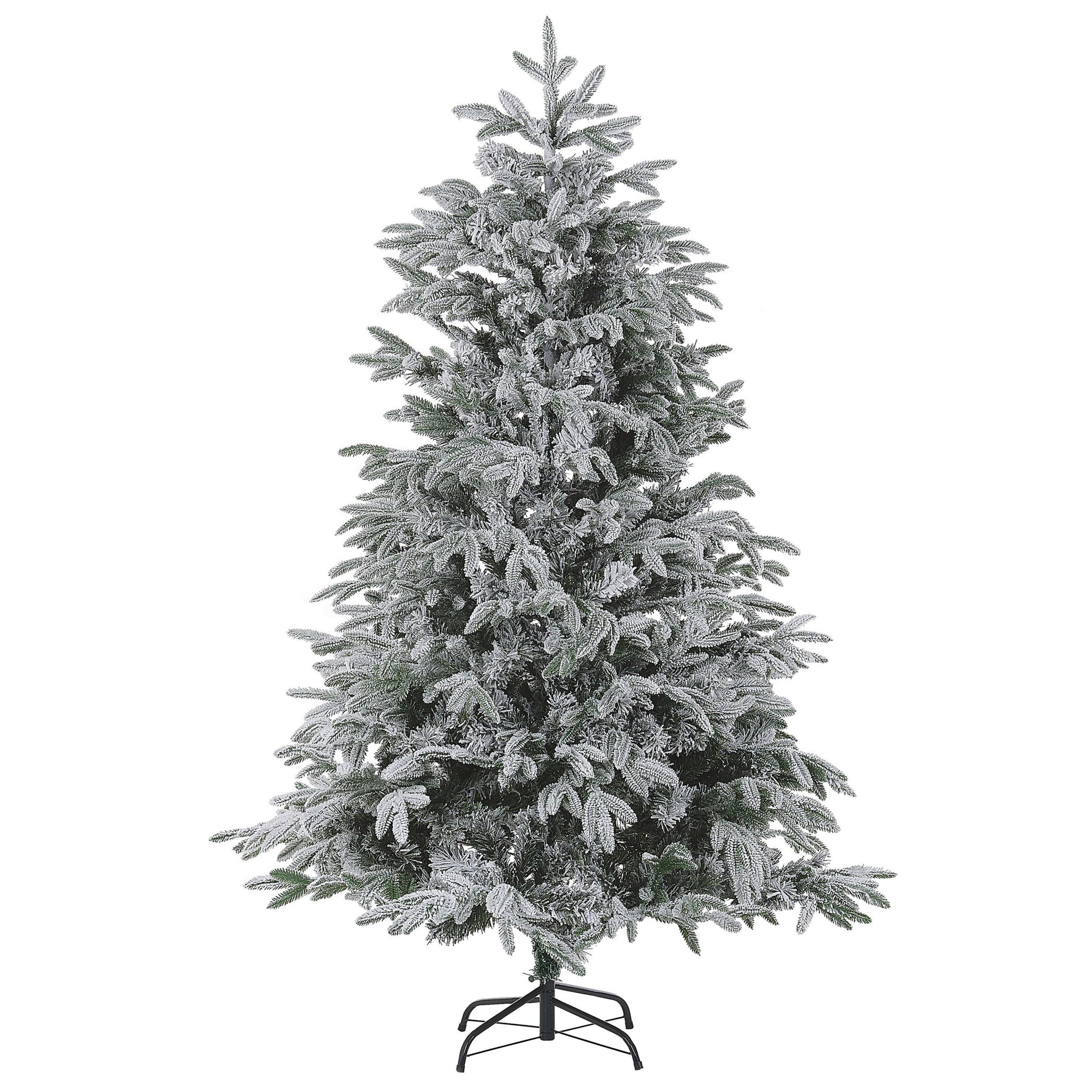 WEIHNACHTSBAUM 210 cm Weiß Bassie - Weiß, Kunststoff (210cm) - Beliani