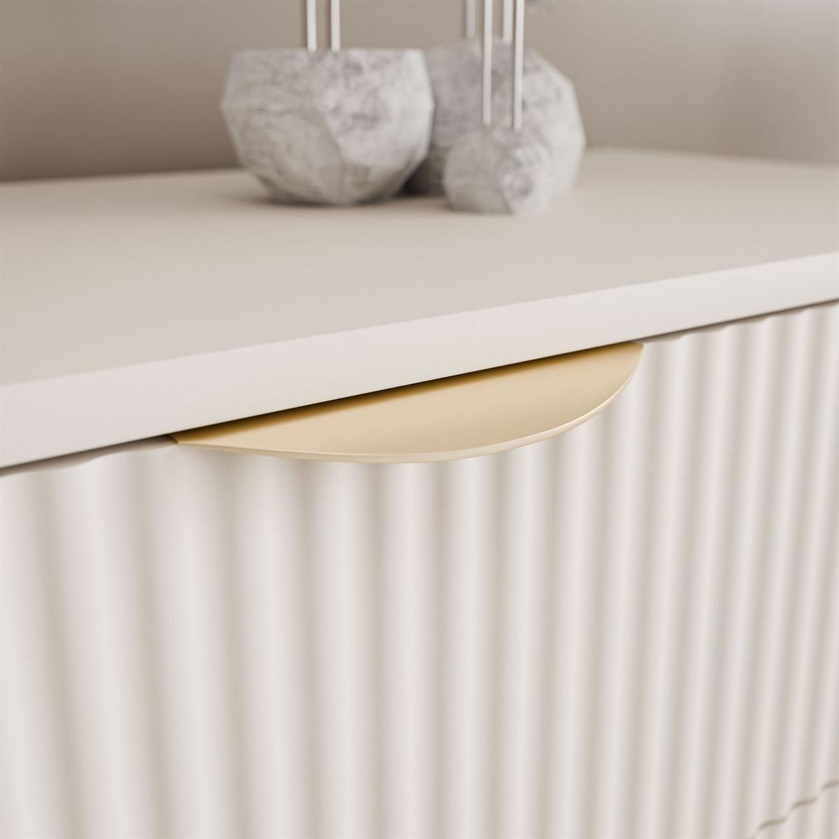 NACHTTISCH SCARLETT 2S MIT SCHUBLADEN BEIGE + GOLD - Beige, Holzwerkstoff (63/55/38cm) - Lookway