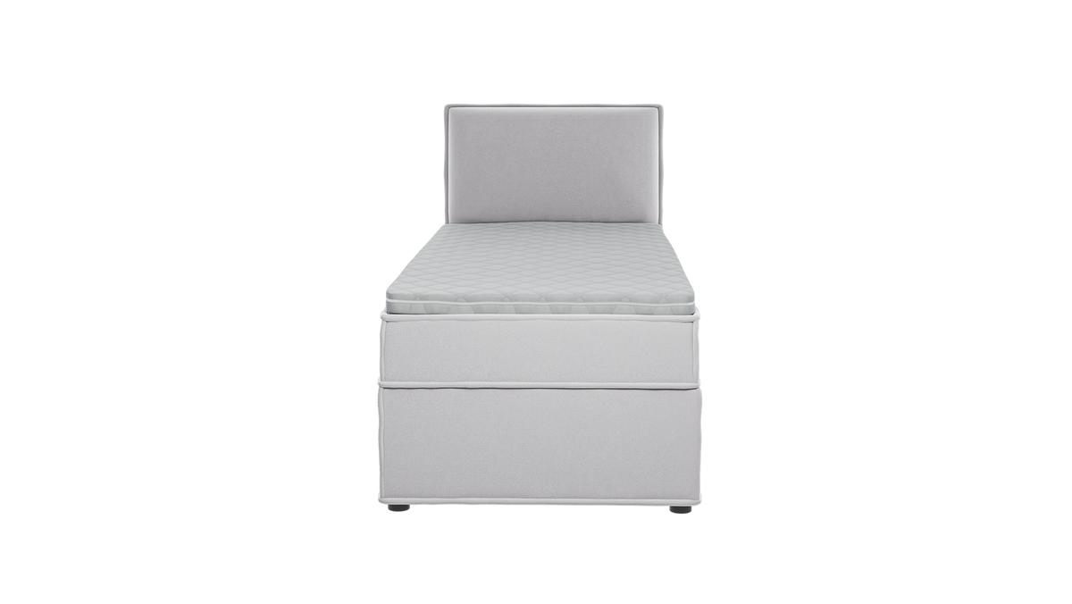 BOXBETT Eclipse 90/200 cm Silber Luxusmicrofaser - Silberfarben/Schwarz, Holz/Kunststoff (90/200cm) - S-Style Möbel