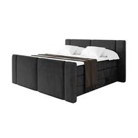 BOXSPRINGBETT mit Matratze H3/H4 - EVON KING Zanozek - 180x200 cm Schwarz - Schwarz, Holzwerkstoff (180/200cm) - ALTDECOR