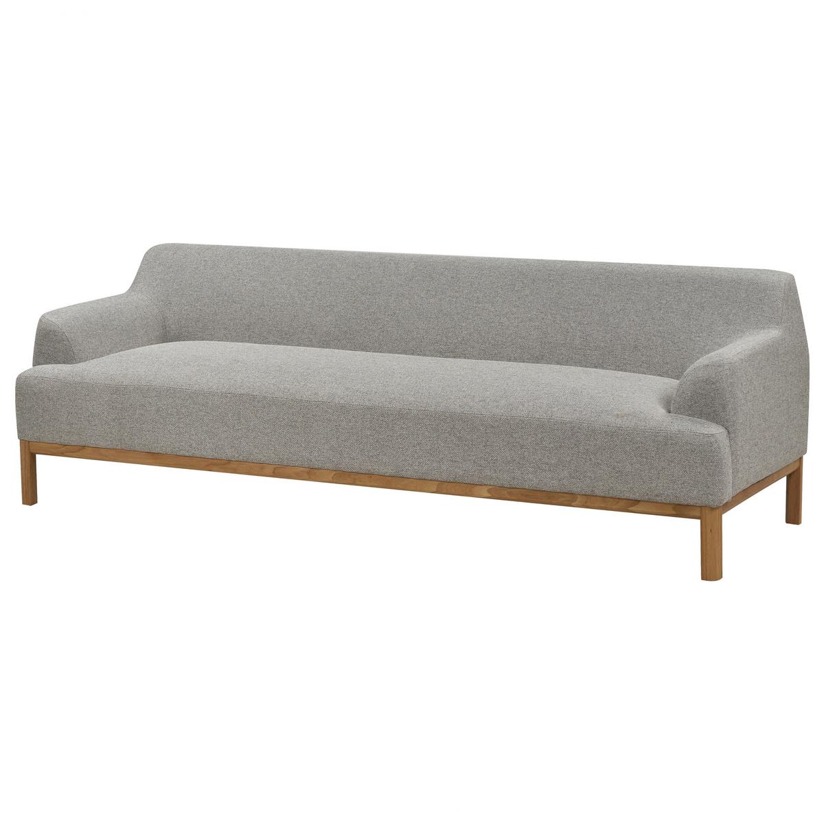3-SITZER-SOFA Stoff Hellgrau Sosjo - Hellgrau, Textil (219/74/83cm) - Beliani