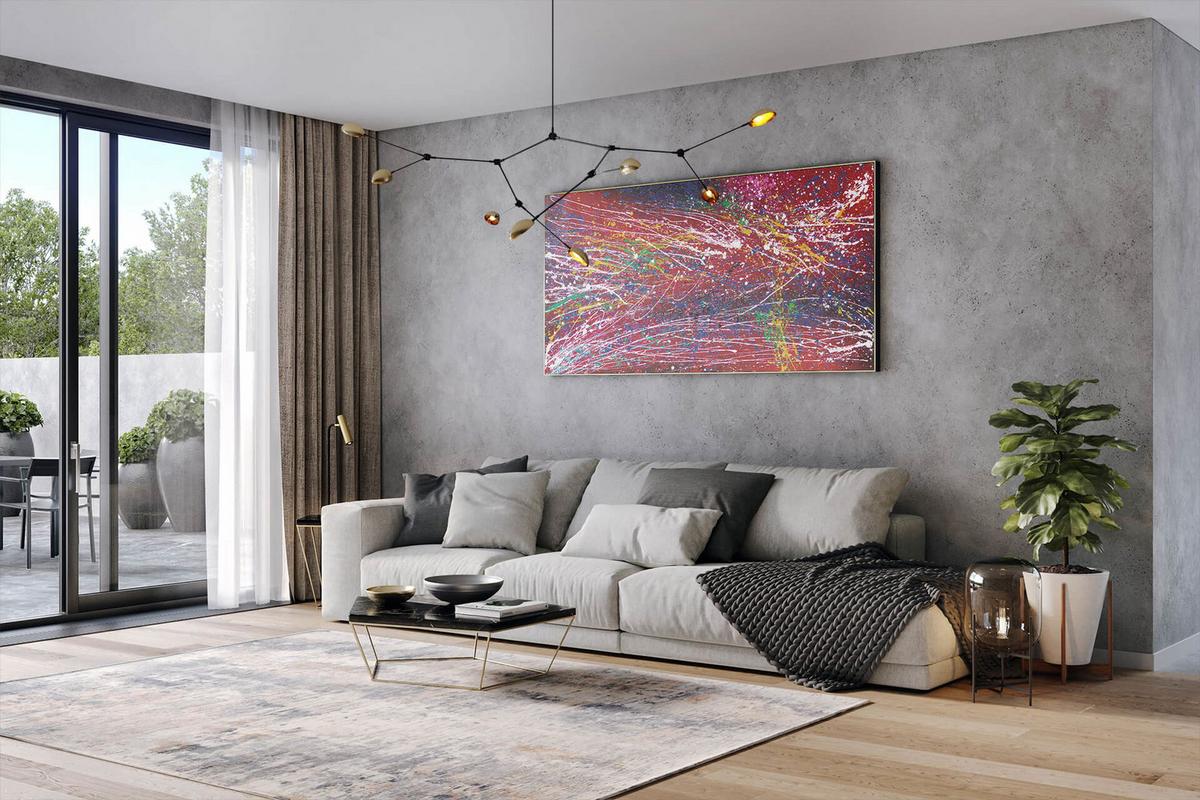 ÖLGEMÄLDE XXL Bunt 200/100 cm - Multicolor, Holz/Textil (6.68/100cm) - KUNSTLOFT