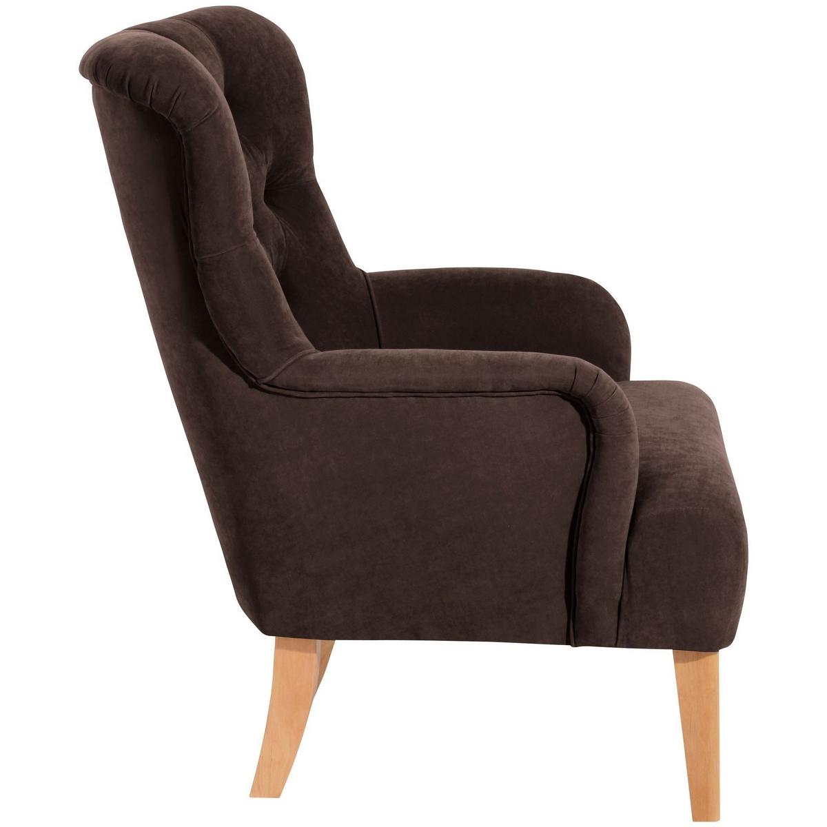 SESSEL Kaiya Bezug Veloursstoff Buche natur / braun - Braun, Kunststoff (71/97/82cm) - 58aufmkessel