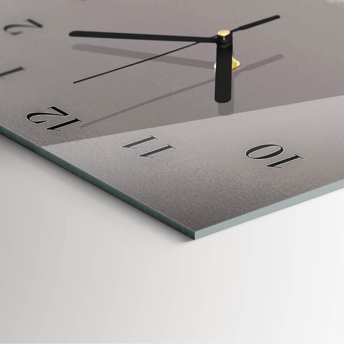 WANDUHR aus Glas 30x60 cm - Gebirge - Grau, Glas (30/60/0.4cm) - TULUP
