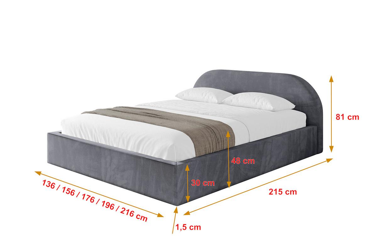 POLSTERBETT mit Bettkasten und Lattenrost, Boxbett ohne Matratze - TIVON-V1 180x200 Dunkelgrau - Dunkelgrau, Holzwerkstoff/Textil (180/200cm) - ALTDECOR