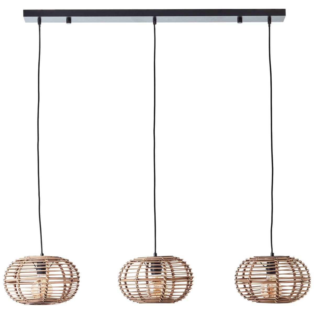 PENDELLEUCHTE Woodball 99884/06 - Schwarz, Metall (28/111/142cm) - Brilliant