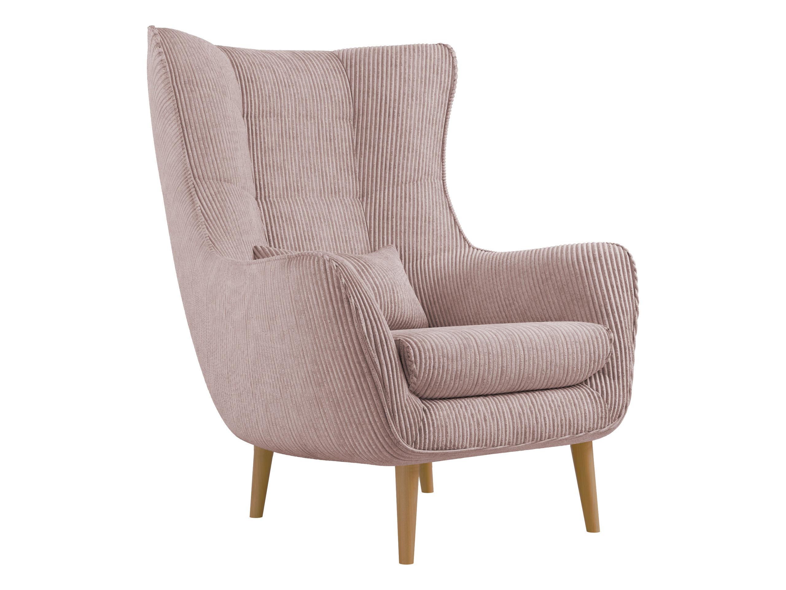 SESSEL Estjano Cord - Hellrosa/Beige, Holz/Textil (80/106/95cm) - MIRJAN24