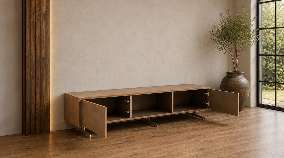 LOWBOARD GALA Gold Holz - Goldfarben, Holz/Metall (180/42/40cm) - KAWOLA
