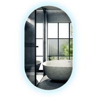 LED-SPIEGEL 52x90 cm Asymmetrisch Kaltweiß 6000K - Blau, Glas (52/90/0.4cm) - Wallfluent