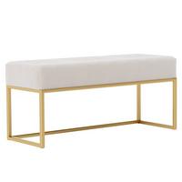 POLSTERBANK PURE 90 cm, Metallgestell, Goldfarben / Creme - Creme, Textil/Metall (90/44/30cm) - Idohome