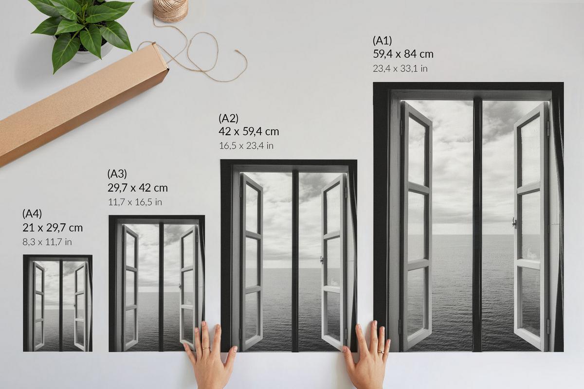 POSTER - 42x59 cm - Mana - Fenster öffnen - Schwarz, Textil (42/59/0.1cm) - TULUP