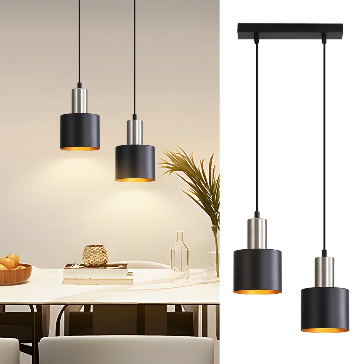 PENDELLEUCHTE Iris 30/30/173.5 cm - Schwarz, Metall (30/30/173.5cm) - ZMH