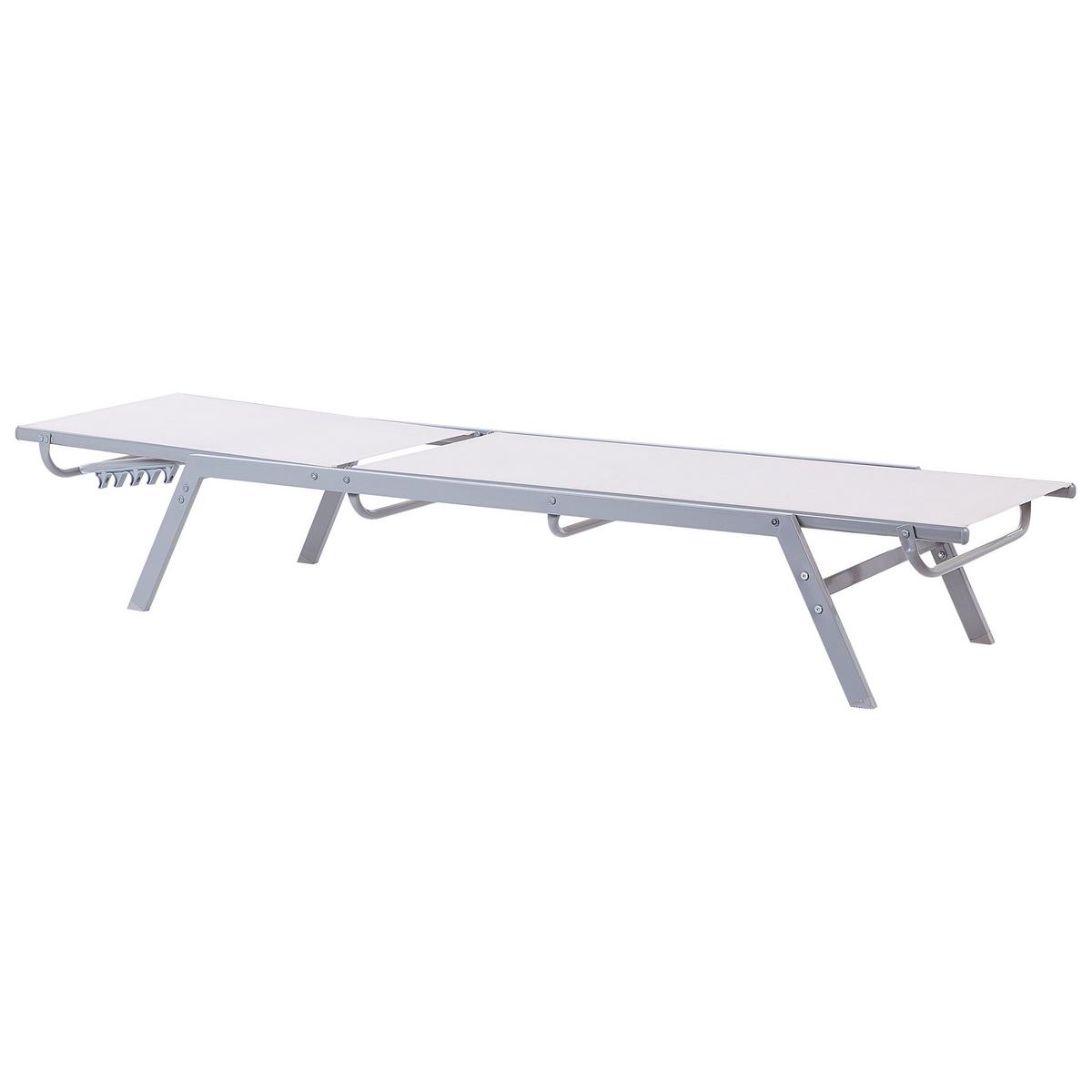 GARTENLIEGE Weiß Noli - Weiß, Metall (53/32/154cm) - Beliani