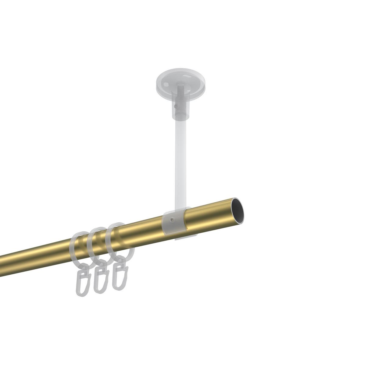 GARDINENSTANGE Sonette Elanto 540 cm (geteilt in 3 x 180 cm), 1-läufig, 20 mm Ø Messing-Optik - Messingfarben, Metall (540cm) - INTERDECO