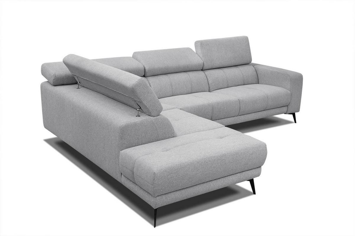 ECKSOFA MORELLO 5-Sitzer, silberfarben - Silberfarben/Schwarz, Holzwerkstoff/Textil (158/269cm) - Wozimo