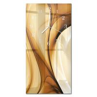 WANDUHR aus Glas 30x60 cm - Muster - Beige, Glas (30/60/0.4cm) - TULUP