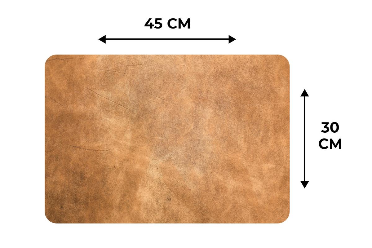 PLATZSETS 6er-Set Leder - Strukturiert - Lederoptik - Braun Tisch Untersetzer-Set 45x30 cm - Cognac, Kunststoff (0.3/45/30cm) - MuchoWow