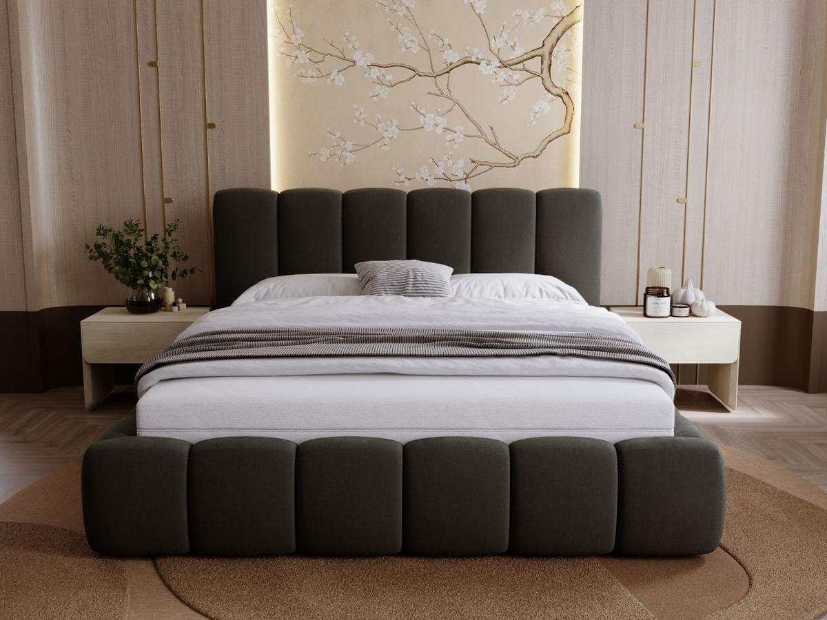 POLSTERBETT Royal 200x200 Dunkelgrau - Grau, Textil (200/200cm) - Graingold