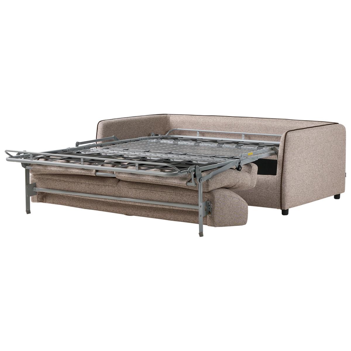 SCHLAFSOFA 2-Sitzer Stoff Hellbraun Ishoj - Hellbraun/Braun, Textil (176/80/96cm) - Beliani