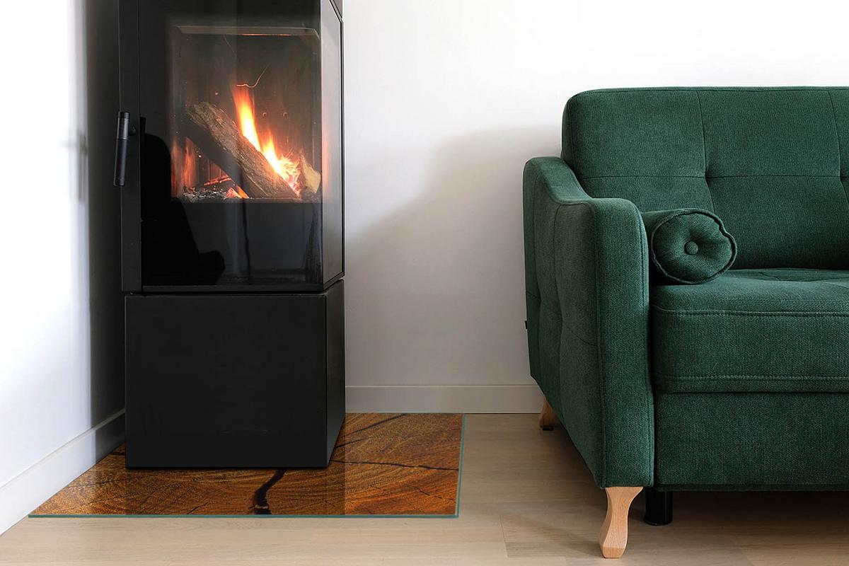GLASPLATTE für Kamin 60x60 cm - Orange, Glas (60/60/0.4cm) - TULUP