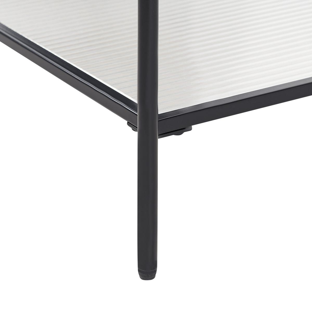 COUCHTISCH Transparent/Schwarz Blair - Transparent/Schwarz, Naturmaterialien (100/51/45cm) - Beliani