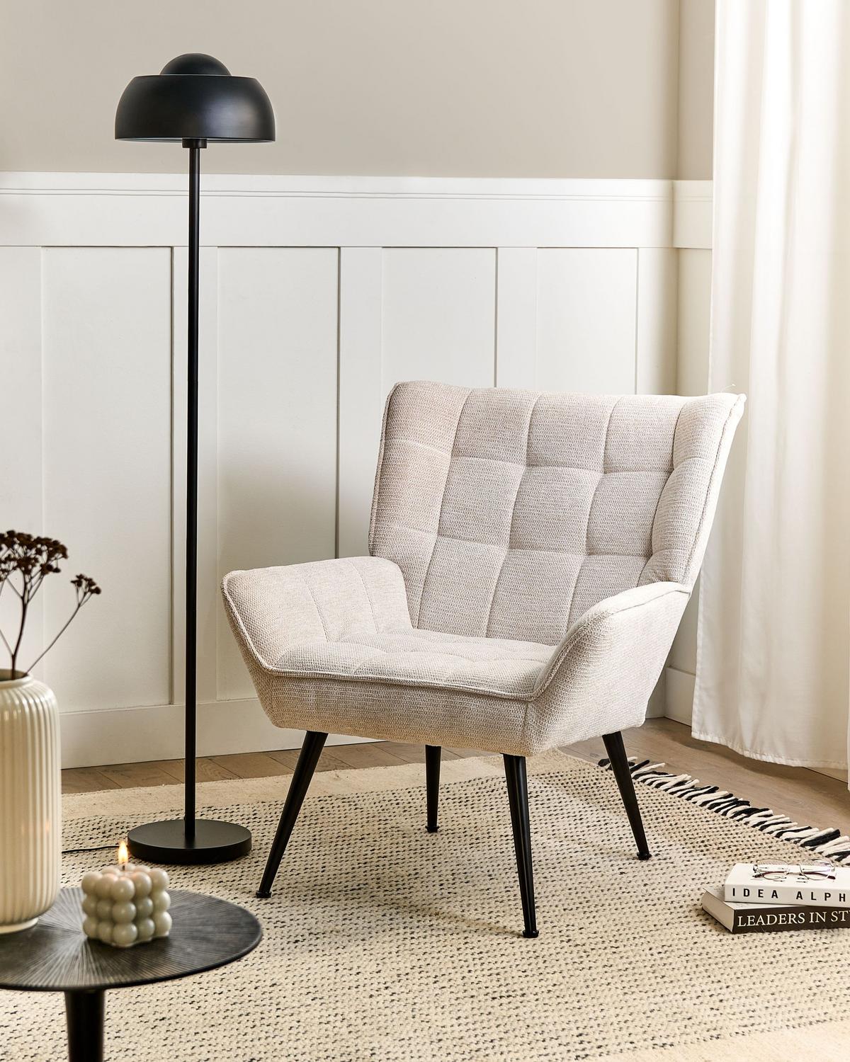 SESSEL Stoff Hellbeige Bellingmo - Beige, Textil (75/85/60cm) - Beliani