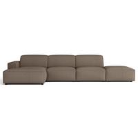 ECKSOFA Sellmo 344 cm - Hellbraun/Schwarz, Kunststoff/Textil (350/166cm) - Selsey