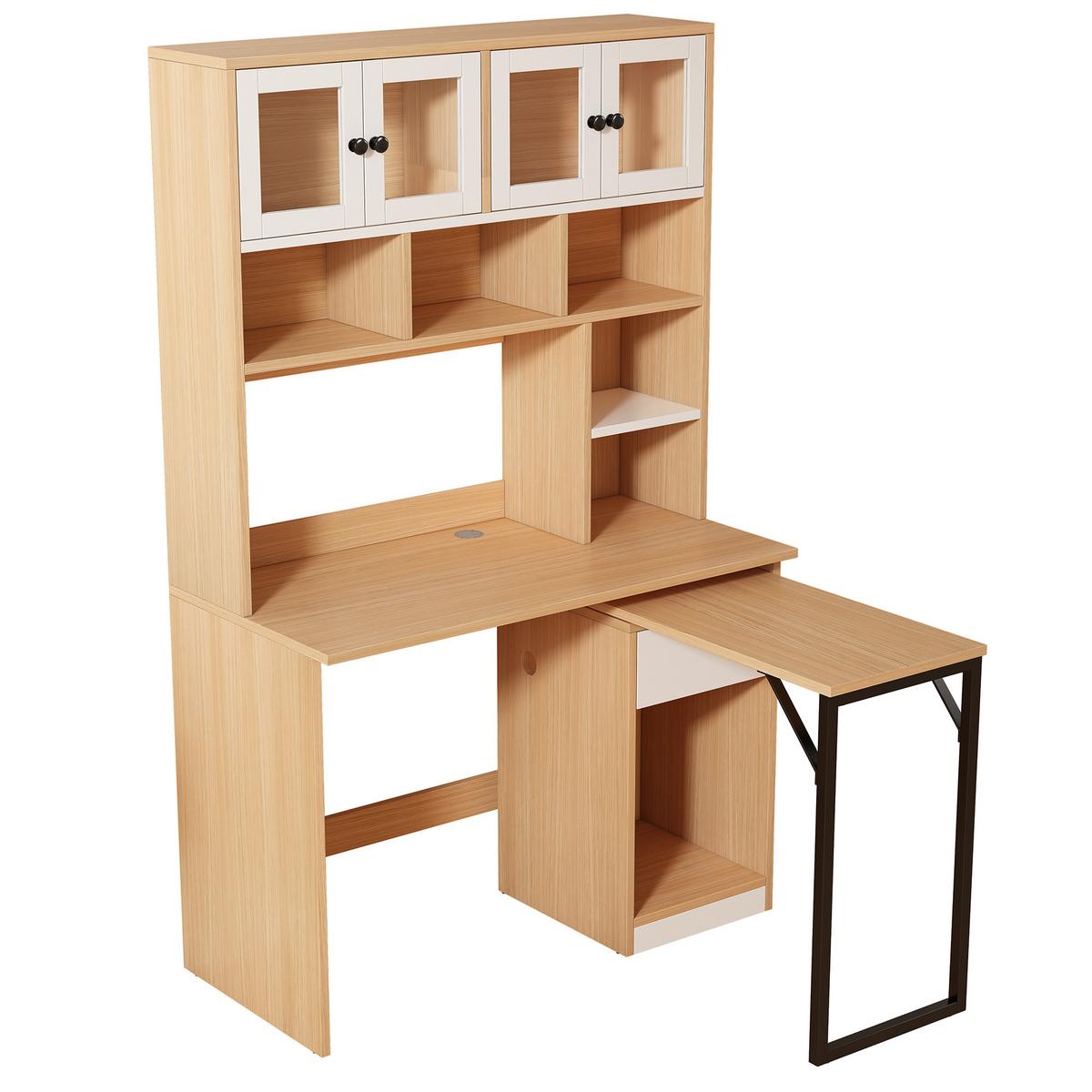 COMPUTERTISCH beige 110/55/180 cm - Beige, Holzwerkstoff (55/110/180cm) - Urban Meuble
