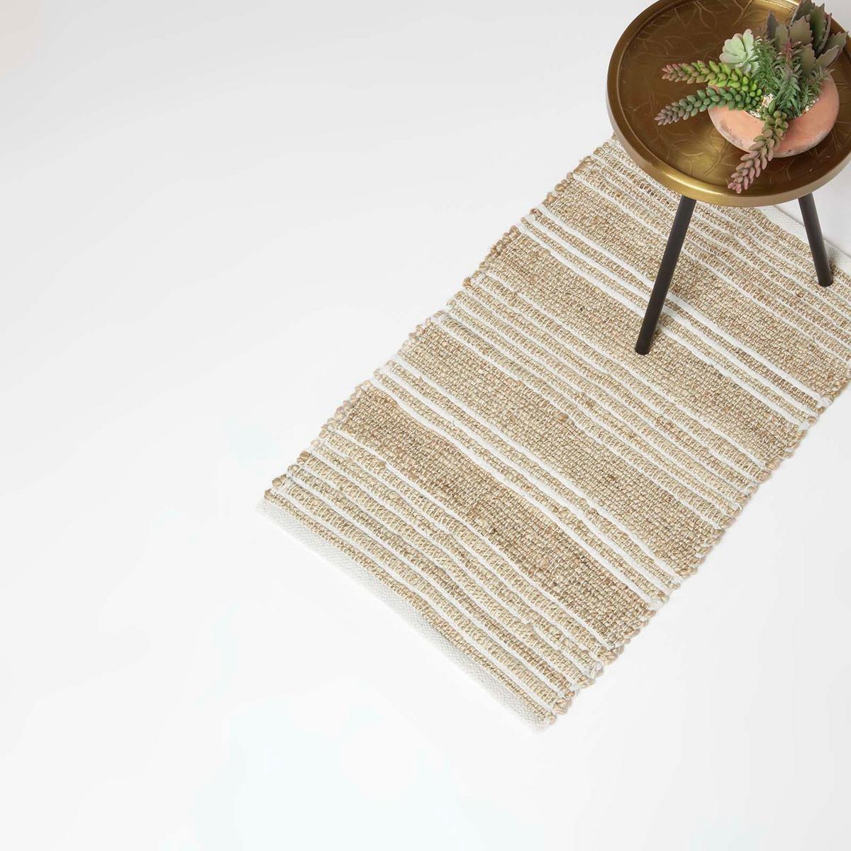 JUTETEPPICH Arlyn gestreift 45/70 cm - Naturfarben, Naturmaterialen (45/70cm) - Homescapes