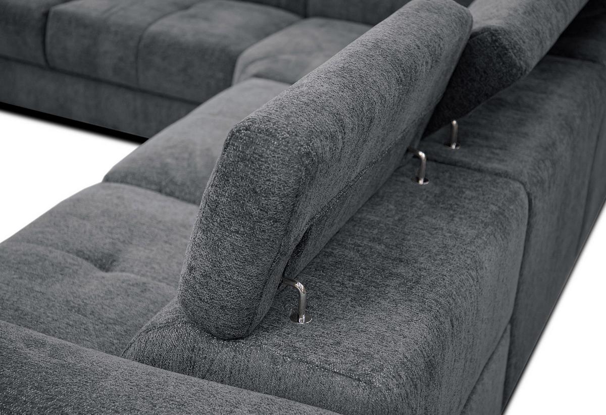 ECKSOFA CALVERA 5-Sitzer mit 1 Relaxfunktion, graphitfarben - Graphitfarben, Holzwerkstoff/Textil (239/298cm) - Wozimo