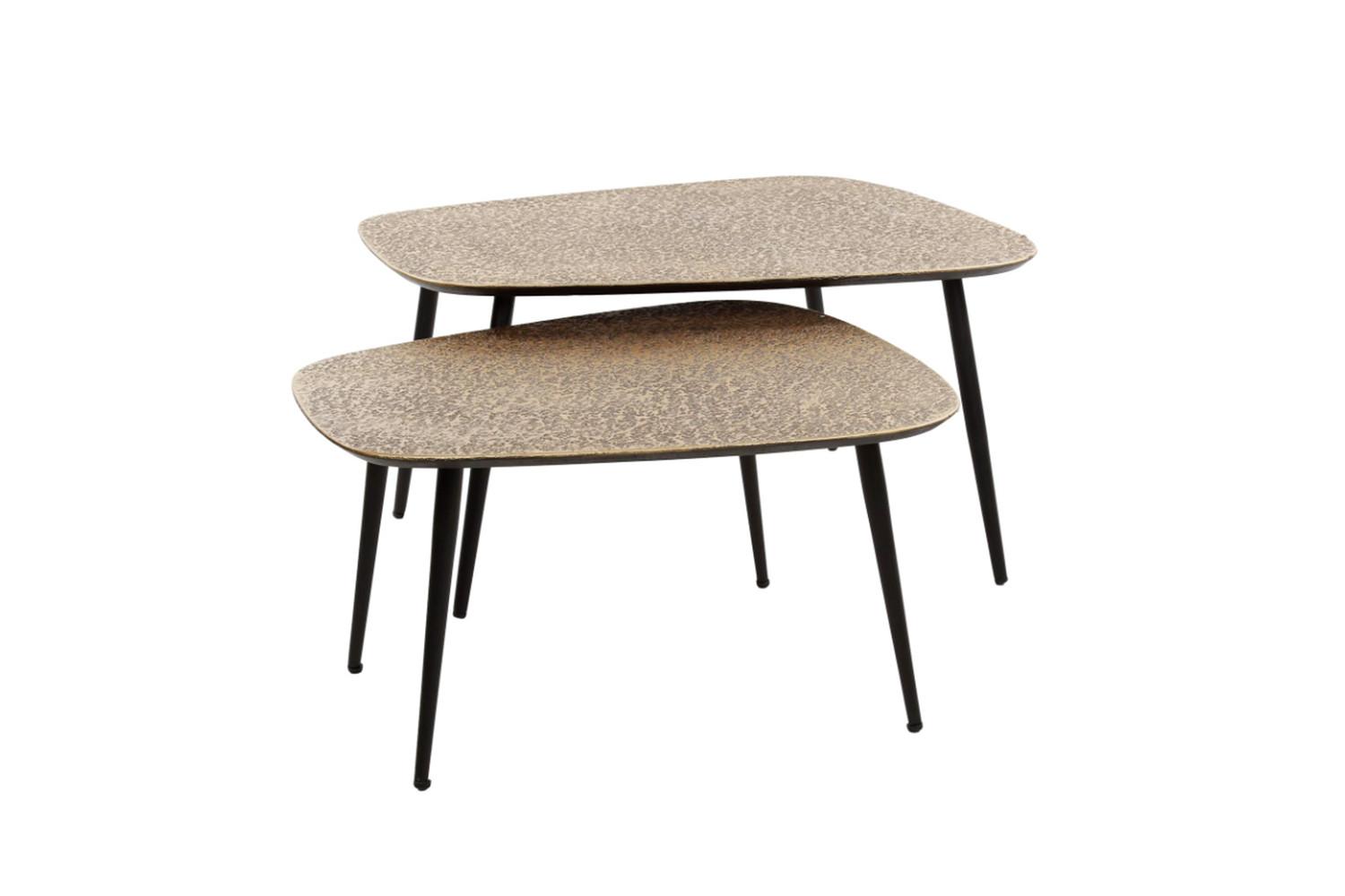 COUCHTISCH LAUCA 2ER SET Bronze Metall - Schwarz/Bronzefarben, Metall (70/80/42cm) - KAWOLA
