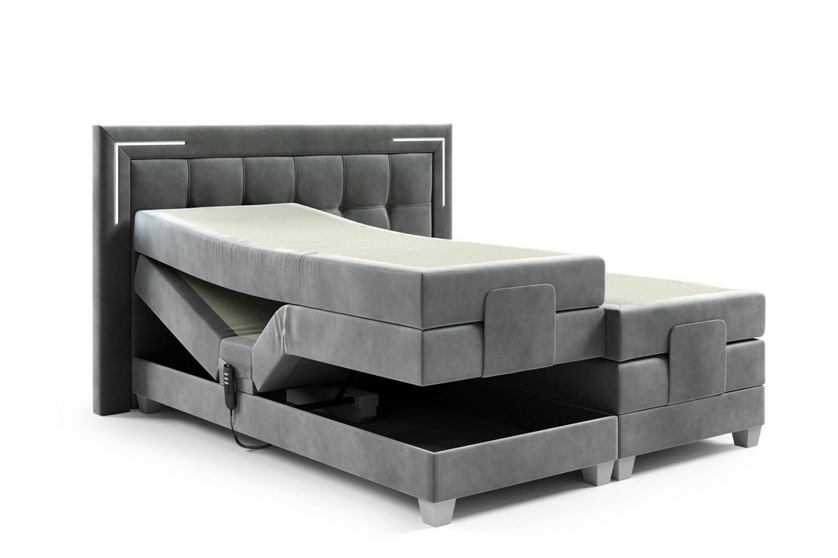 BOXSPRINGBETT Bett Elektrisch Dores - Blau, Holzwerkstoff/Textil (140/200cm) - Fun Möbel
