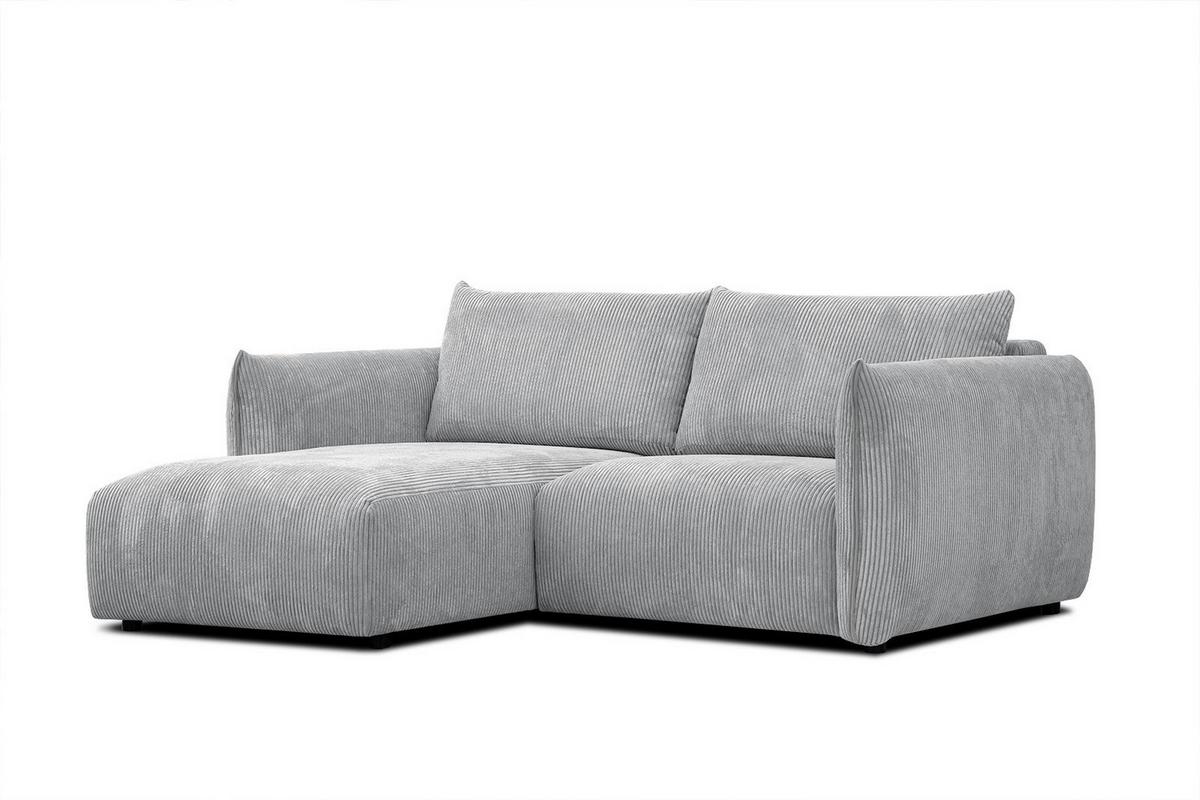 ECKSOFA TAUER 3-Sitzer, hellgrau - Hellgrau/Schwarz, Holzwerkstoff/Kunststoff (173/206cm) - Wozimo