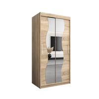 SCHWEBETÜRENSCHRANK 200/100/62 2-türig - Silberfarben/Sonoma Eiche, Holz/Kunststoff (100/200/62cm) - MÖBEL KRYSPOL