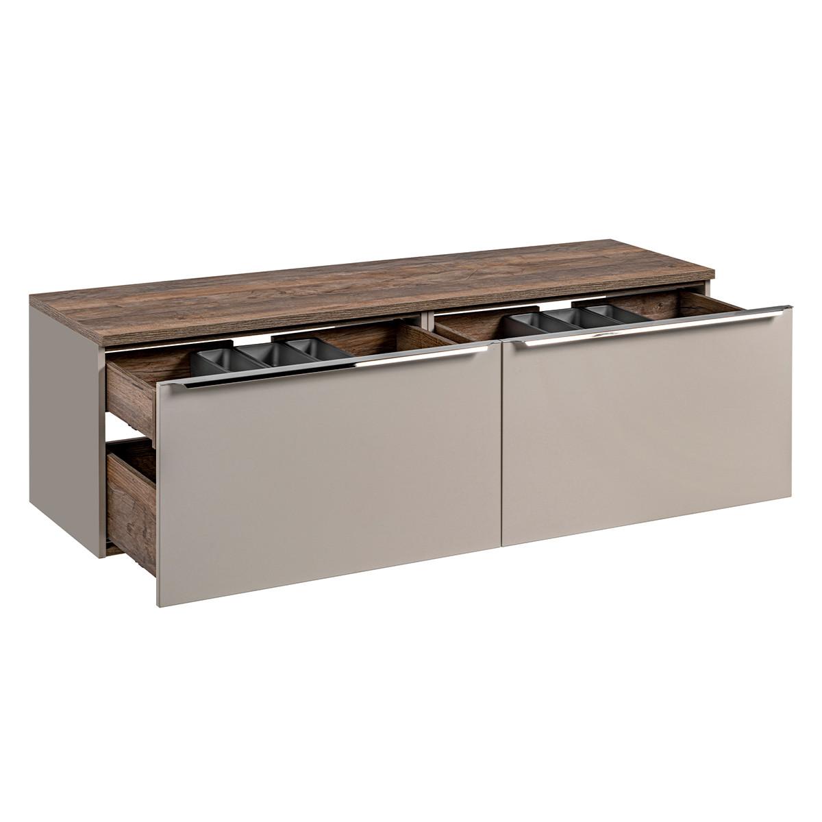 WASCHTISCHUNTERSCHRANK 160cm Éros Taupe - Taupe, Holzwerkstoff (160/48/46cm) - Petits-meubles