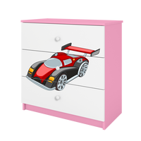 KOMMODE Babydreams Rennwagen 81/81/41 - Rosa, Holzwerkstoff (81/81/41cm) - RAUMHIRSCH FURNITURE