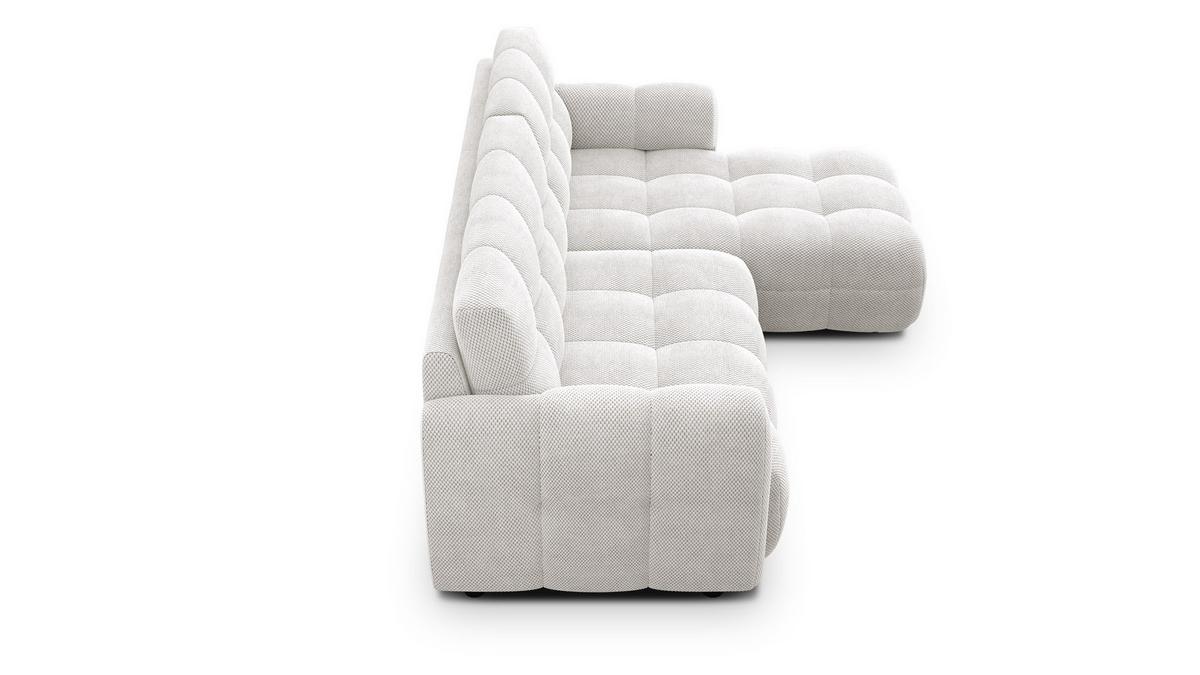 ECKSOFA MELLOW 3-Sitzer, creme - Creme/Schwarz, Holz/Textil (232/156cm) - Wozimo