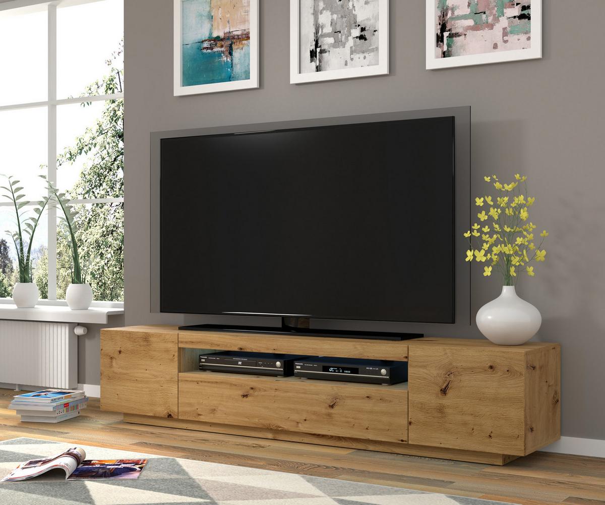 TV LOWBOARD Artisan Eiche 200/42/37 - Eiche Artisan, Holzwerkstoff (200/42/37cm) - RAUMHIRSCH FURNITURE