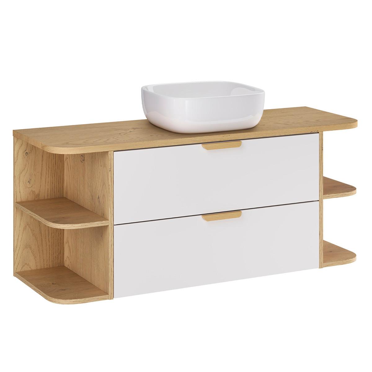 WASCHTISCH 120.4cm Oria Weiß - Weiß, Holzwerkstoff (120.4/50/45.8cm) - Petits-meubles