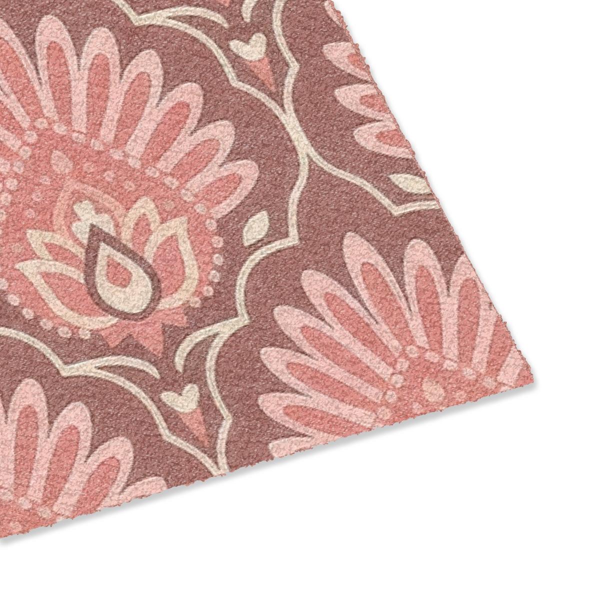 FUSSMATTE Fächermotiv - Muster - Rosa Türmatte 90x60 cm - Altrosa, Kunststoff (90/0.4cm) - MuchoWow