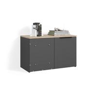 ECKKOMMODE Piave Anthrazit Eck Kommode mit Tür - Anthrazit, Holzwerkstoff (80/50/40cm) - Livinity®